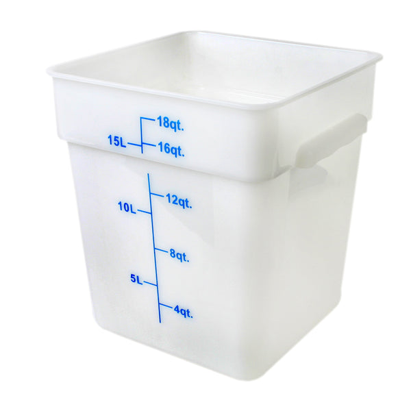 Thunder Group PLSFT018PP 18 Qt Polycarbonate Square Food Storage Container White