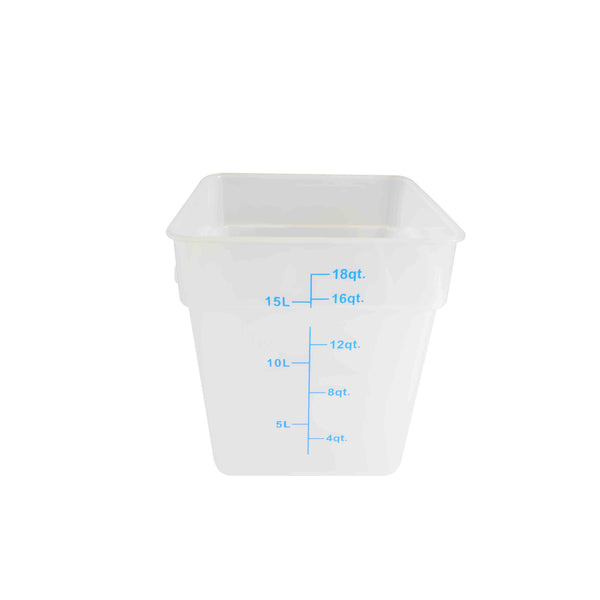 Thunder Group PLSFT018TL 18 Qt Polypropylene Square Food Storage Container Translucent