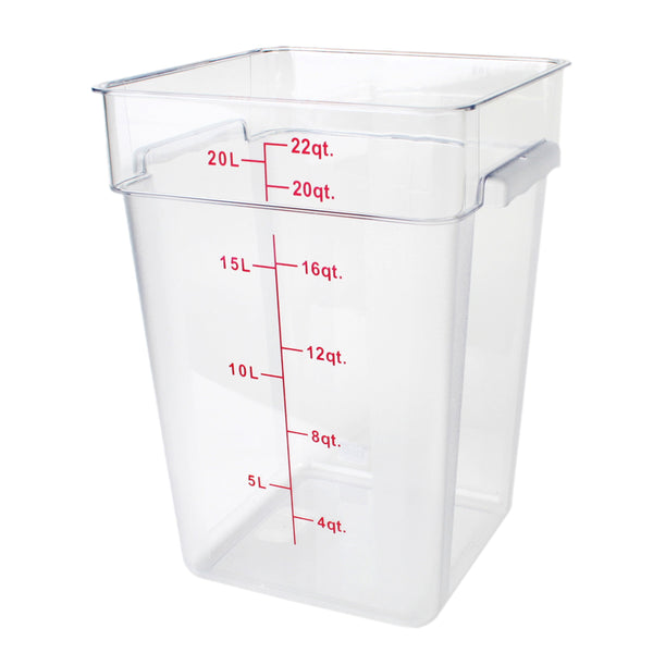 Thunder Group PLSFT022PC Polycarbonate 22 Qt Square Food Storage Container Clear