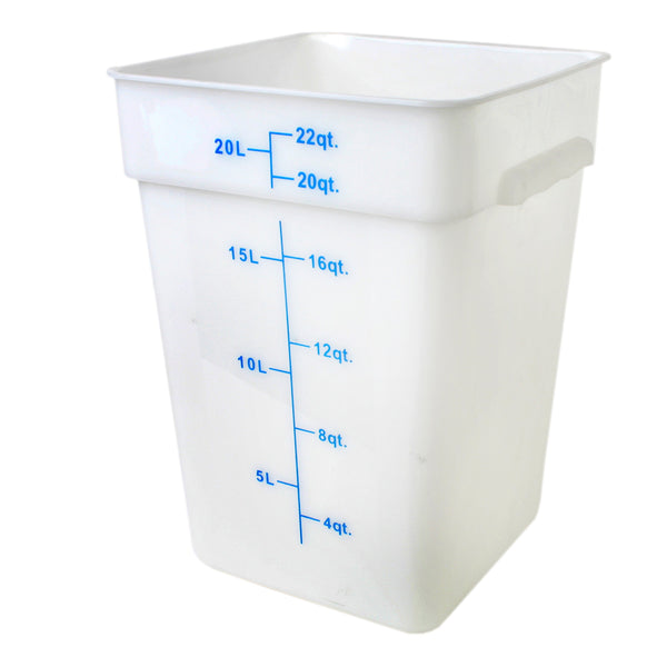 Thunder Group PLSFT022PP Polypropylene 22 Qt Square Food Storage Container White