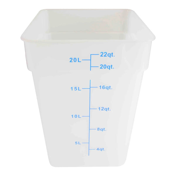 Thunder Group PLSFT022TL Polypropylene 22 Qt Square Food Storage Container Translucent