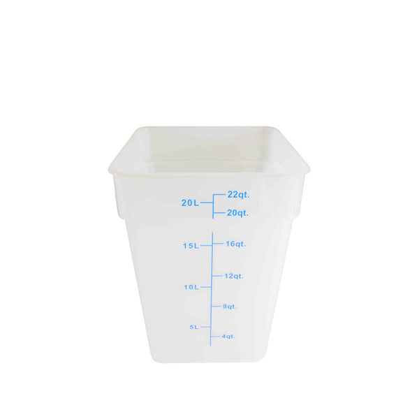 Thunder Group PLSFT022TL Polypropylene 22 Qt Square Food Storage Container Translucent