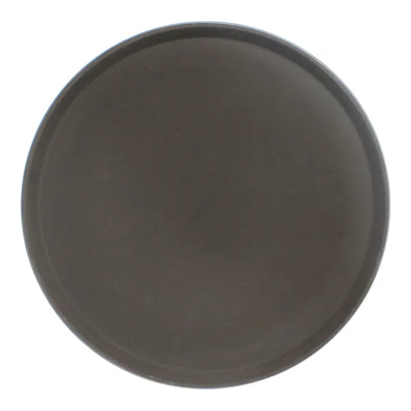 Thunder Group PLST1100BR Polypropylene 11" Round Anti-Slip Tray with Rubber Lined Surface Brown