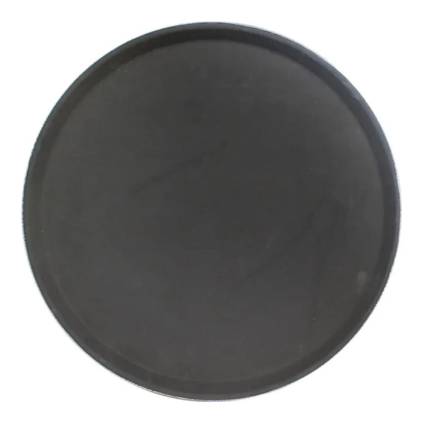 Thunder Group PLST1400BL Polypropylene 14" Round Anti-Slip Tray with Rubber Lined Surface Black