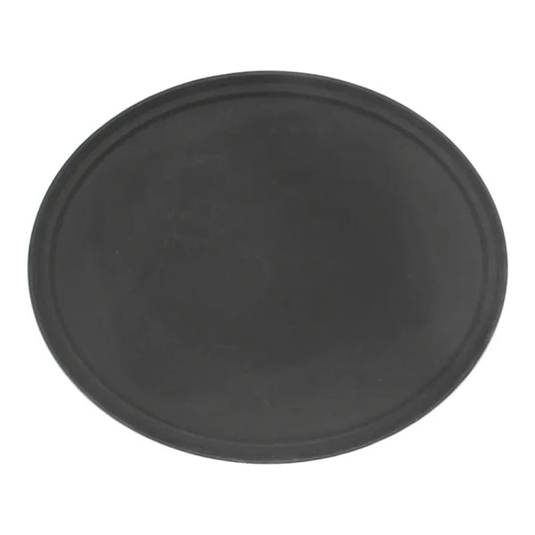 Thunder Group PLST2700BL 22" x 27" Polypropylene Oval Anti-Slip Tray with Rubber Lined Surface Black