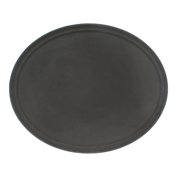 Thunder Group PLST2700BR 22" x 27" Polypropylene Oval Anti-Slip Tray with Rubber Lined Surface Brown