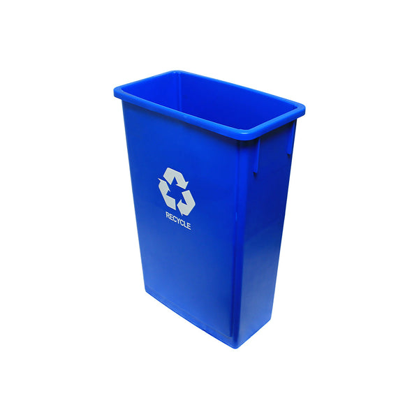 Thunder Group PLTC023R 23 Gallon Polyethylene Trash Can with Recycle Mark Blue