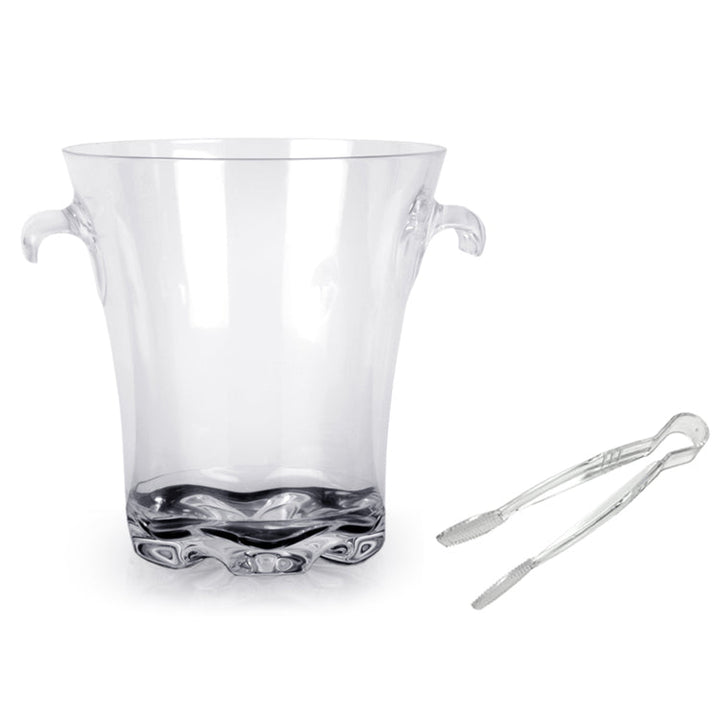 Thunder Group PLTHBK140C Polycarbonate 4 Qt Clear Ice Bucket with 6" Tong for Bottle Service