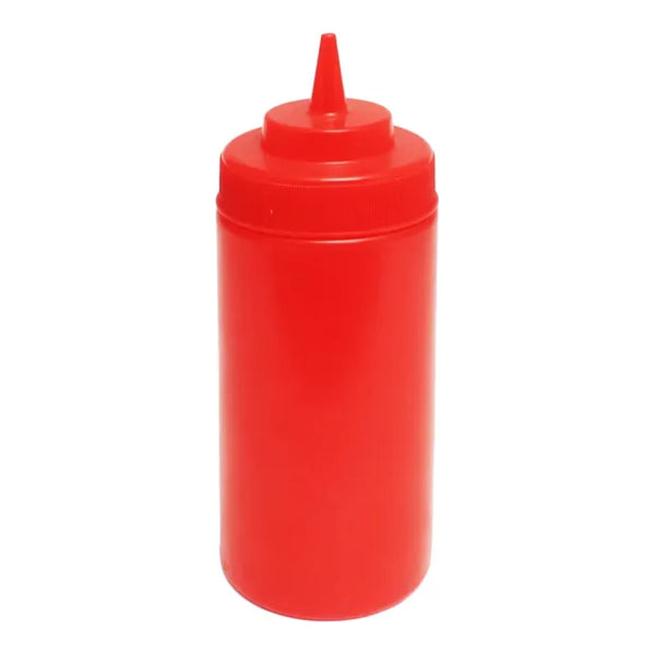 Thunder Group PLTHSB016RW 16 oz Polyethylene Clear Wide-Mouth Squeeze Bottle Red PACK