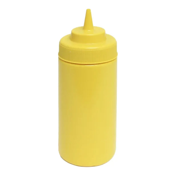 Thunder Group PLTHSB016YW 16 oz Polyethylene Clear Wide-Mouth Squeeze Bottle Yellow PACK