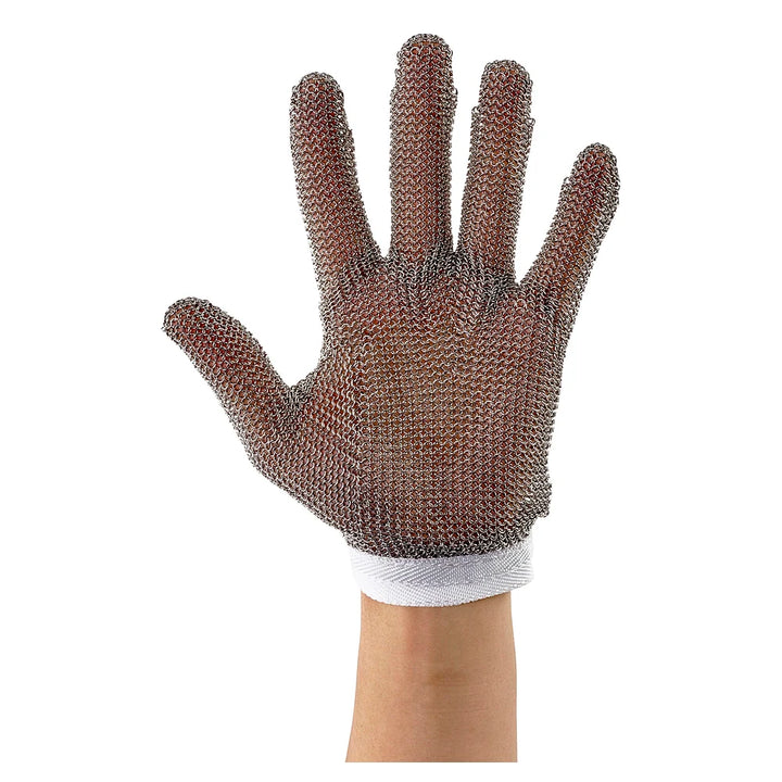 Winco PMG-1S Stainless Steel Small Reversible White Protective Mesh Glove