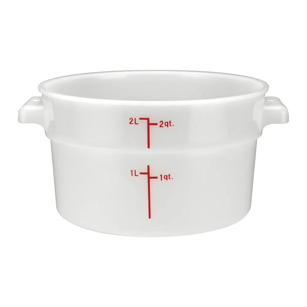 Winco PPRC-2W 2qt Round Storage Container, White, PP