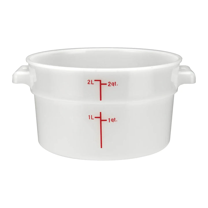 Winco PPRC-2W 2qt Round Storage Container, White, PP