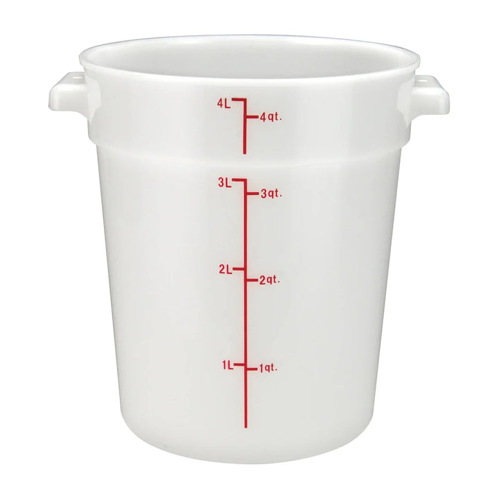 Winco PPRC-4W 4qt Round Storage Container, White, PP