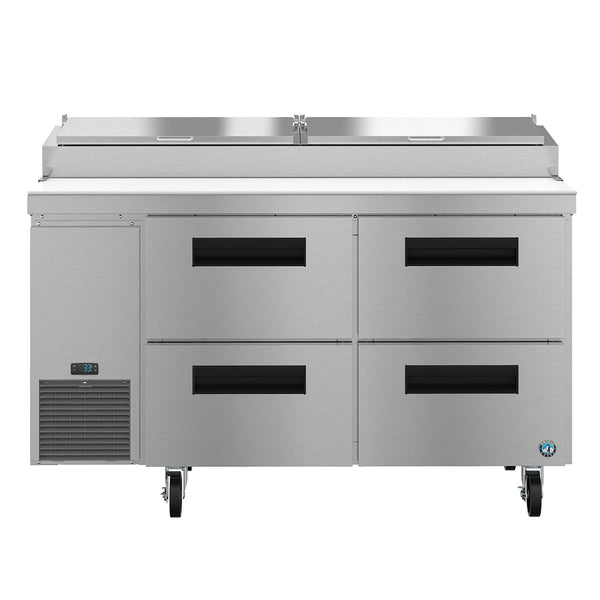 Hoshizaki PR60B-D4 Two Section Pizza Prep  Refrigerated Table, 60" W x 33.25" D x 43.25" H