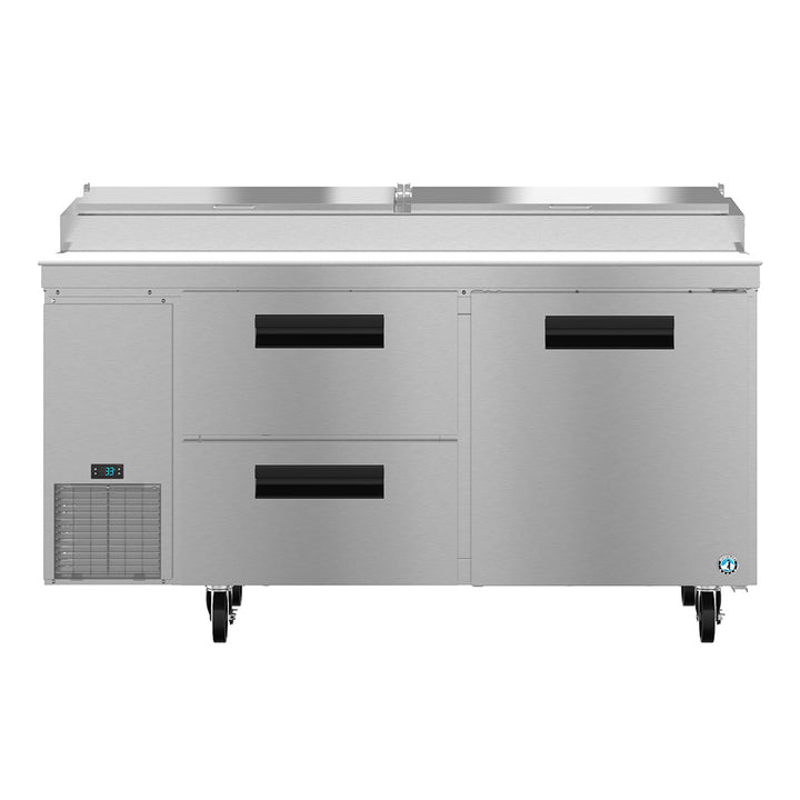 Hoshizaki PR67A-D2 Two Section Pizza Prep Refrigerated Table, 67" W x 32.25" D x 43.5" H