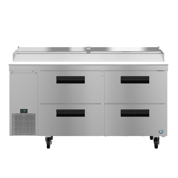 Hoshizaki PR67A-D4 Two Section Pizza Prep Refrigerated Table, 67" W x 32.25" D x 43.5" H