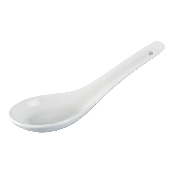 Yanco PS-005 Piscataway 5.5" Soup Spoon, White Porcelain, Pack of 72