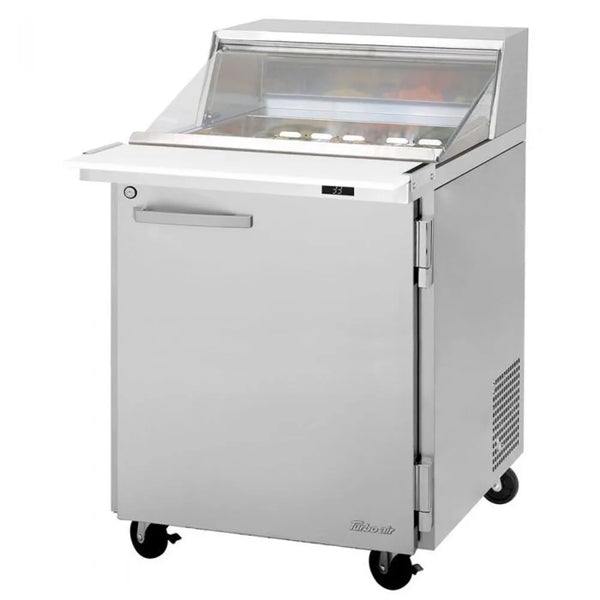 Turbo Air PST-28-12-N-CL 27.5" 2 Section Sandwich/Salad Prep Table, 8 cu. Ft., 115/60/1 - Clear Lid