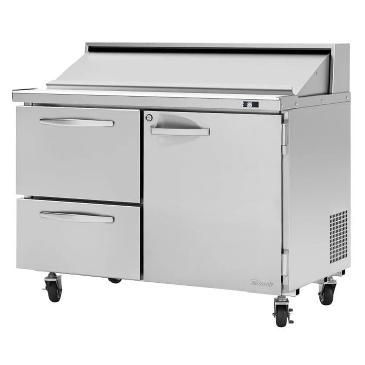 Turbo Air PST-48-D2R(L)-FB-N 48 1/4" 2 Section Sandwich/Salad Prep Table, 11.1 cu. Ft., 115/60/1 - Front Breathing