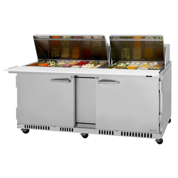 Turbo Air PST-72-30-FB-N 72 5/8" 2 Section Sandwich/Salad Prep Table, 17.6 cu. Ft., 115/60/1 - Front Breathing