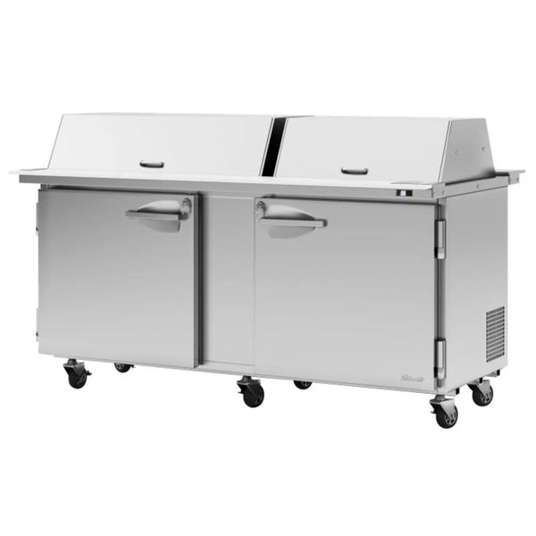 Turbo Air PST-72-30-N-DS 72 5/8" 2 Section Sandwich/Salad Prep Table, 23 cu. Ft., 115/60/1 - Dual Sided Lid