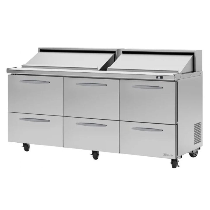 Turbo Air PST-72-D6-N 72 5/8" 3 Section Sandwich/Salad Prep Table, 23 cu. Ft., 115/60/1