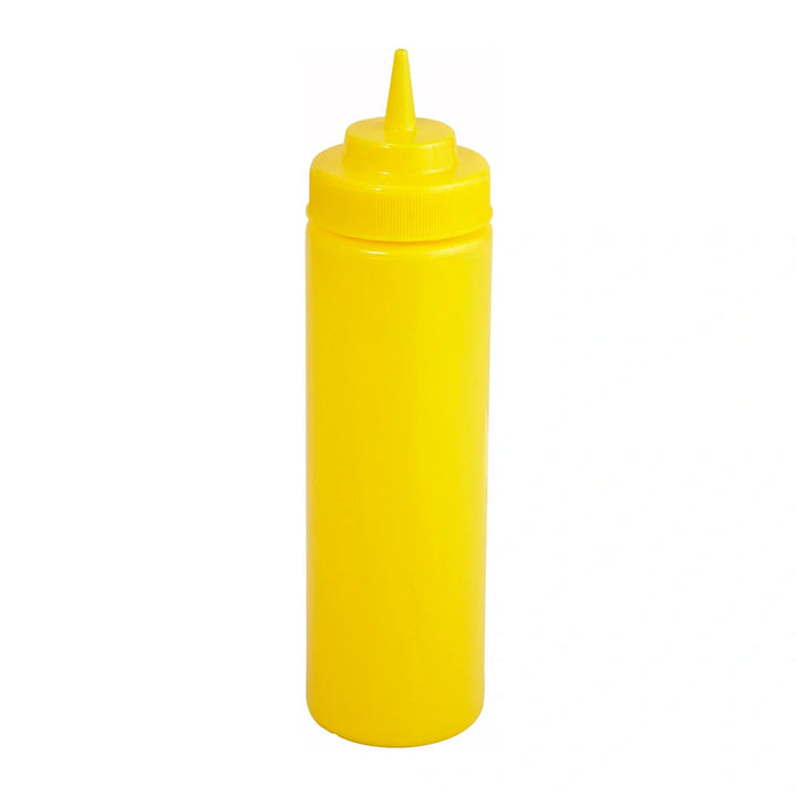 Winco PSW-12Y 12oz Squeeze Bottles, Wide Mouth, Yellow, 6pcs/pk