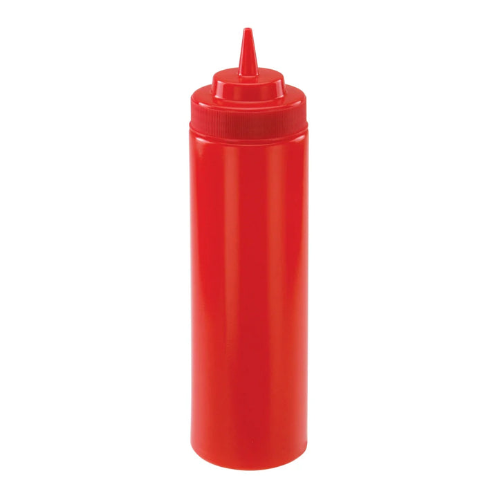 Winco PSW-24R 24oz Squeeze Bottles, Wide Mouth, Red, 6pcs/pk