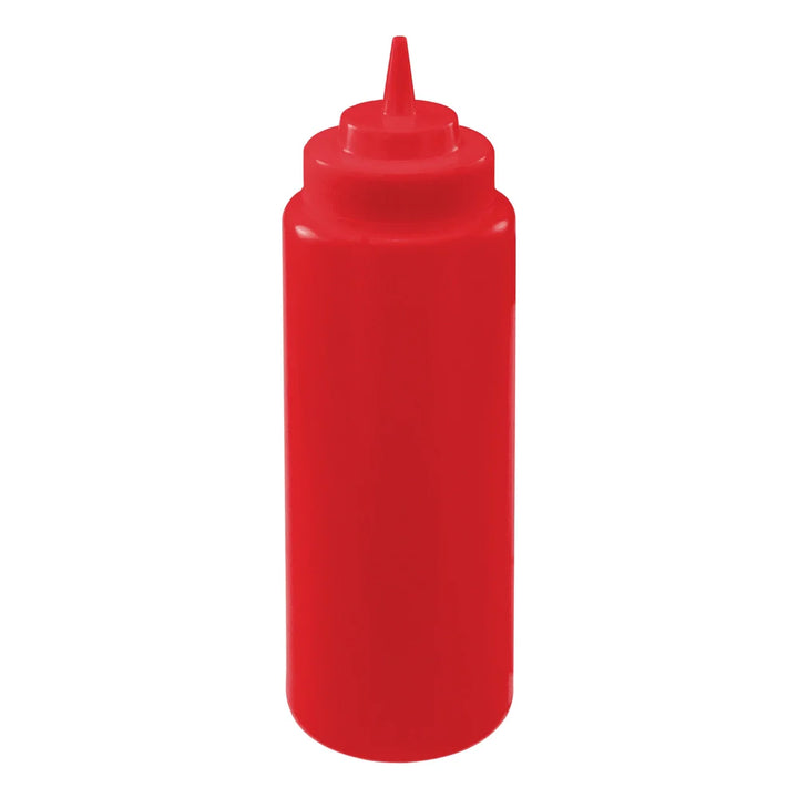 Winco PSW-32R 32oz Squeeze Bottles, Wide Mouth, Red, 6pcs/pk