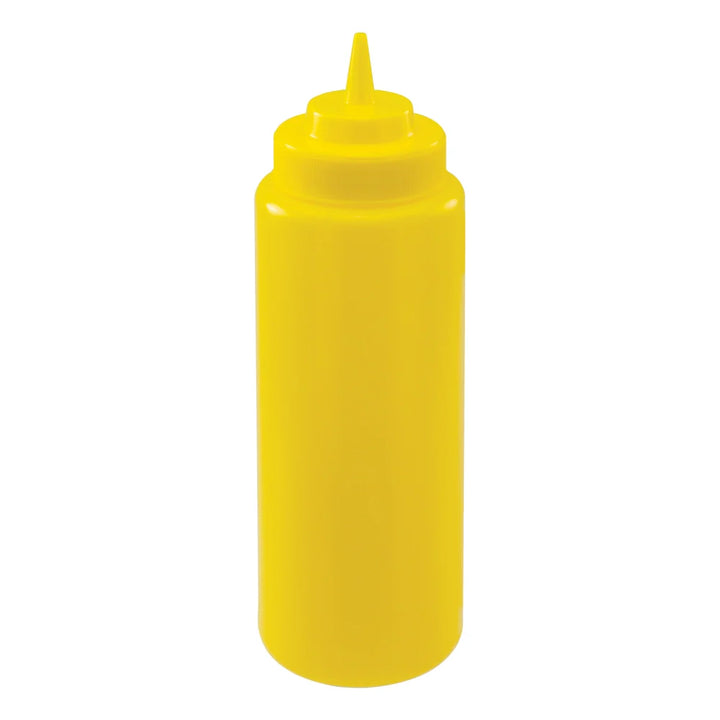 Winco PSW-32Y 32oz Squeeze Bottles, Wide Mouth, Yellow, 6pcs/pk