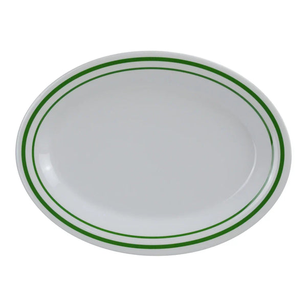 Yanco PT-209 7.25" Pine Tree Melamine Oval Dinner Plate, Pack of 24