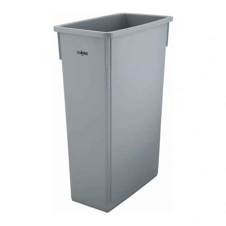 Winco PTC-23SG Gray Wall Hugger Trash Can, 23 Gallon