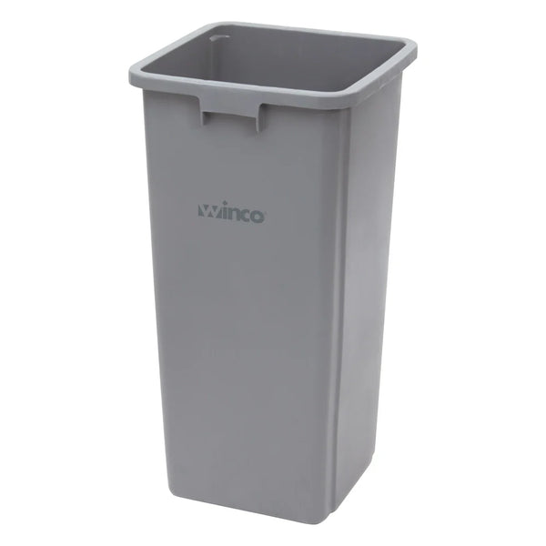 Winco PTCS-23G 23 Gallon Gray Square Trash Can, 15-5/8" x 30-3/4"