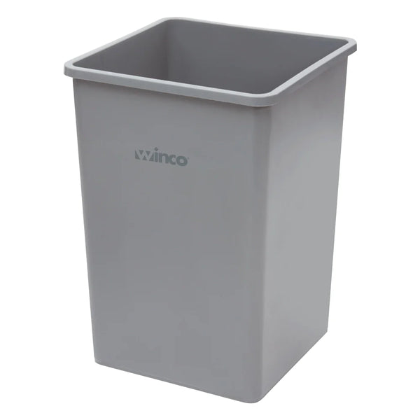 Winco PTCS-35G 35 Gallon Gray Square Trash Can, 19-1/2" x 27-5/8"