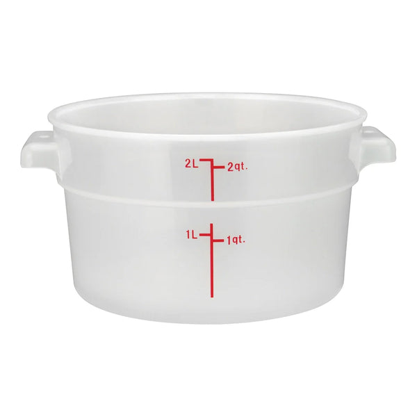 Winco PTRC-2 2qt Round Storage Container, Translucent, PP