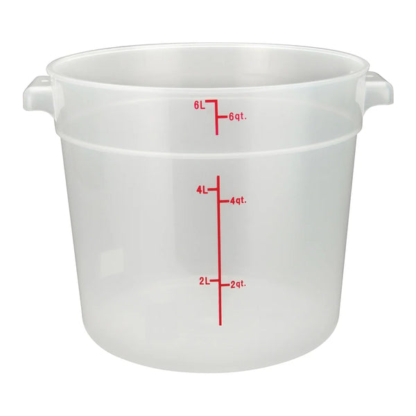 Winco PTRC-6 6qt Round Storage Container, Translucent, PP