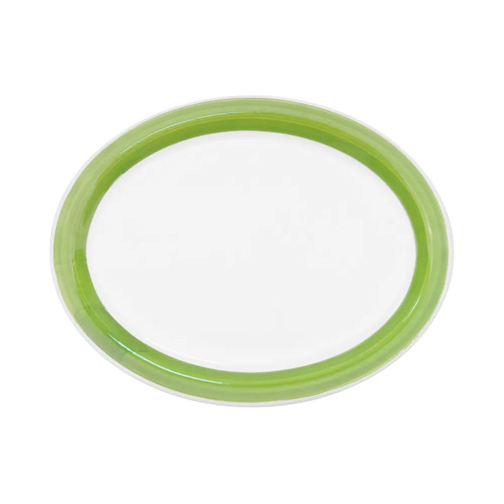 CAC China R-12NR-G Oval Platter N.R. Green 9 1/2" Case of 24 Pcs