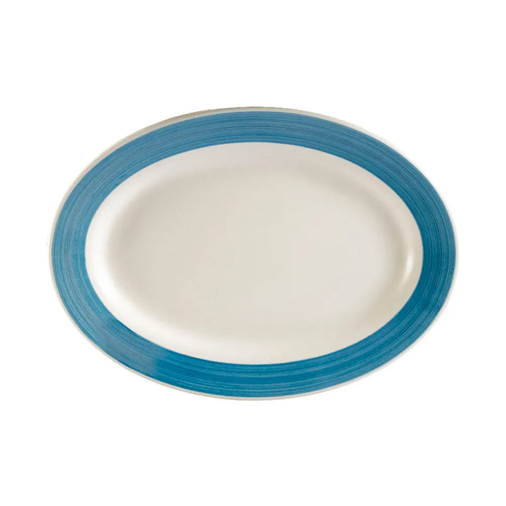 CAC China R-13-BLU Oval Platter R.E. Blue 11 1/2" Case of 12 Pcs