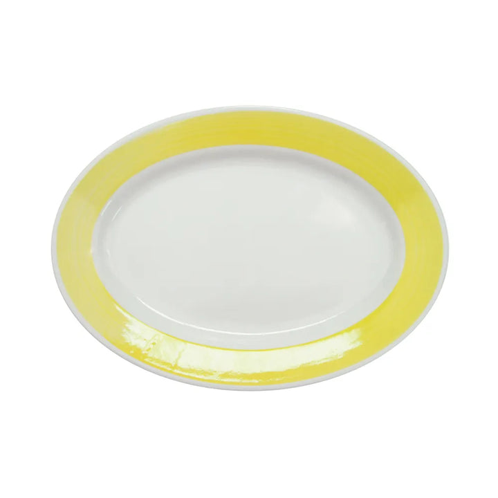 CAC China R-13-Y Oval Platter R.E. Yellow 11 1/2" Case of 12 Pcs