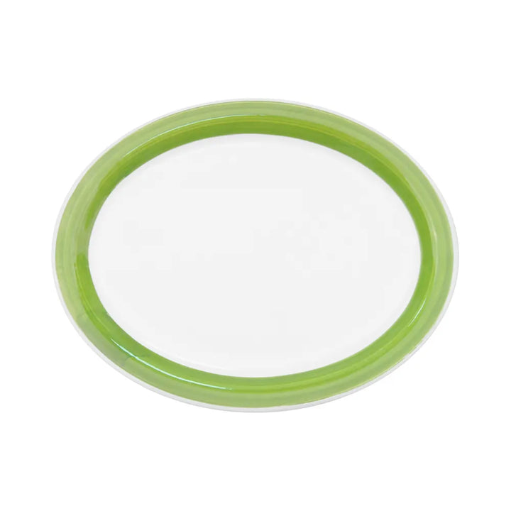 CAC China R-13NR-G Oval Platter N.R. Green 11 1/2" Case of 12 Pcs