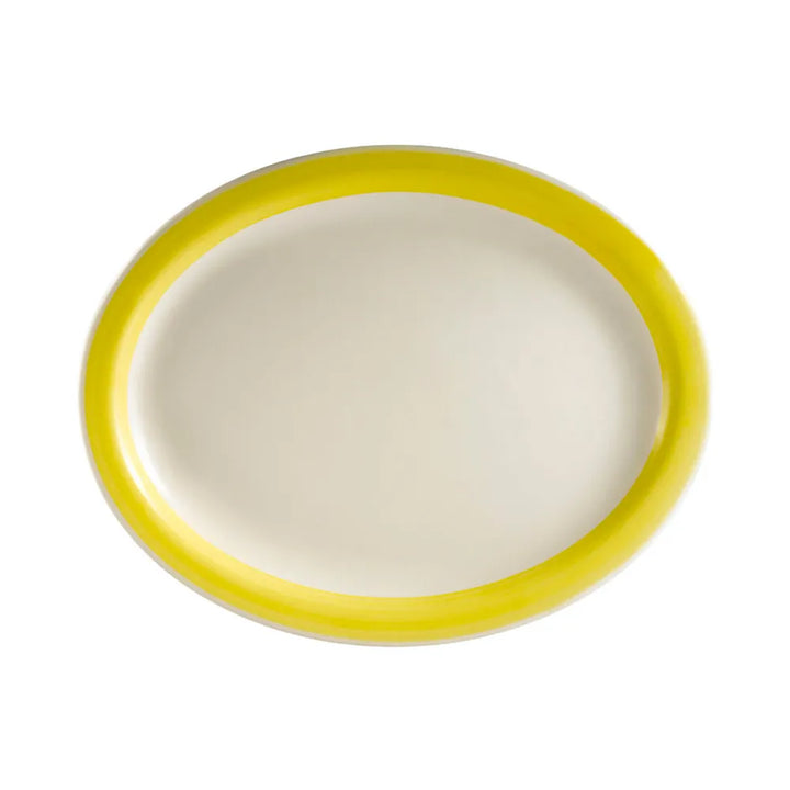 CAC China R-13NR-Y Oval Platter N.R. Yellow 11 1/2" Case of 12 Pcs