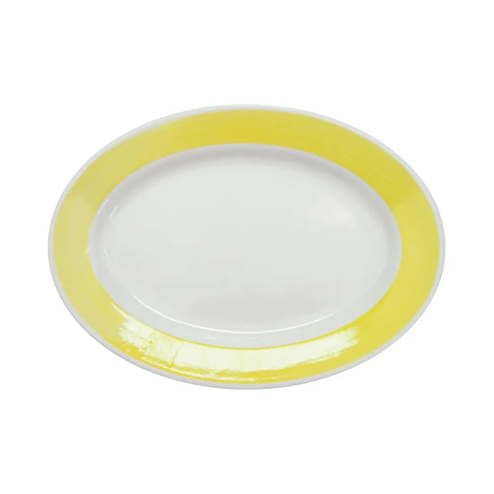 CAC China R-14-Y Oval Platter R.E. Yellow 12 1/2" Case of 12 Pcs