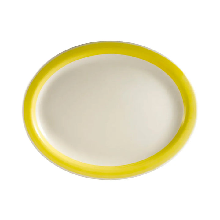 CAC China R-14NR-Y Oval Platter N.R. Yellow 13 1/2" Case of 12 Pcs