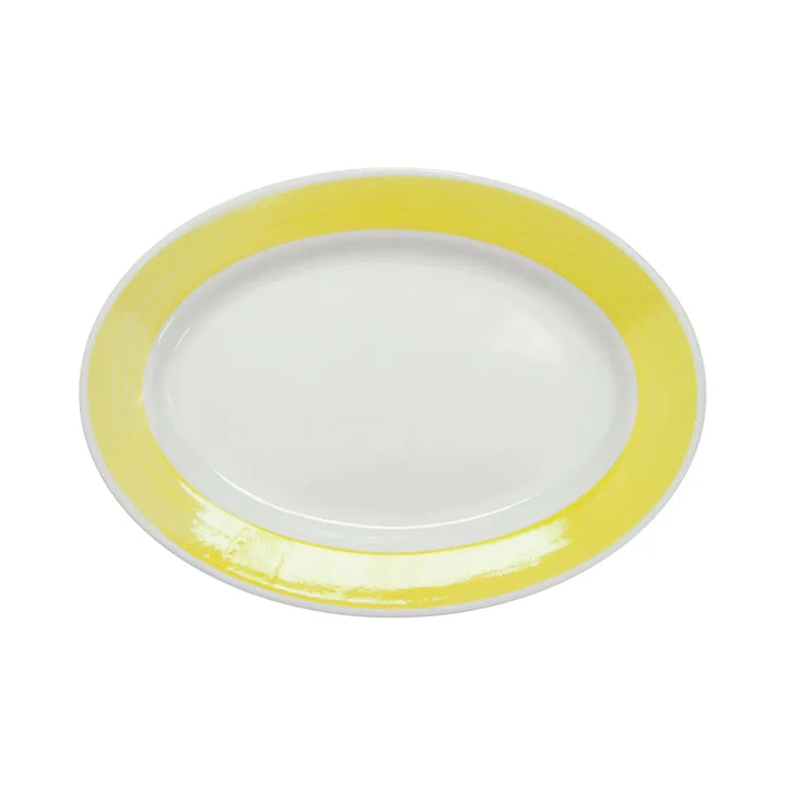 CAC China R-34-Y Oval Platter R.E. Yellow 9 3/8" Case of 24 Pcs