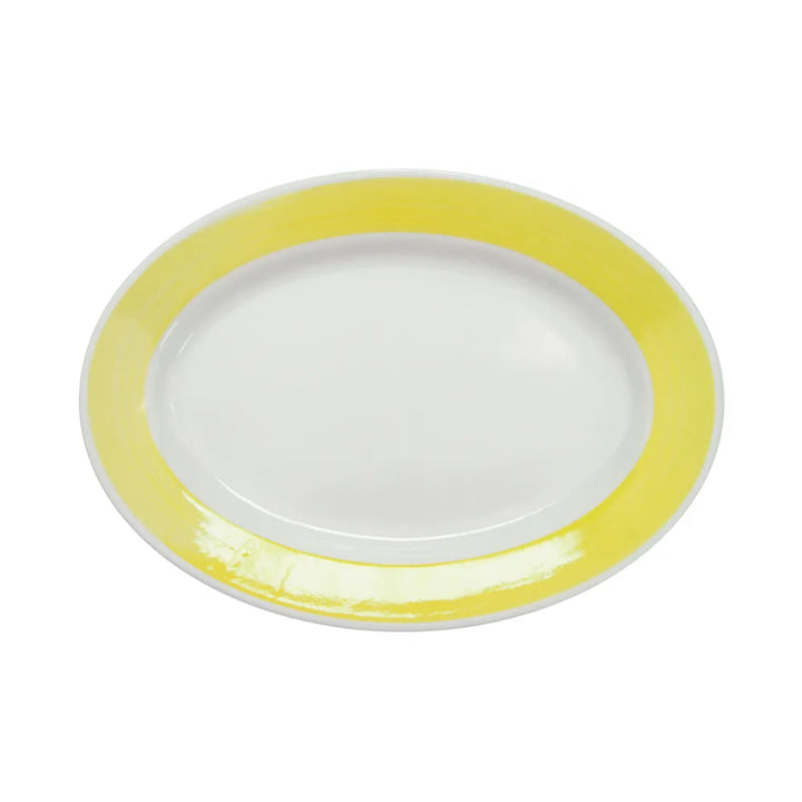 CAC China R-51-Y Oval Platter R.E. Yellow 15 1/2" Case of 12 Pcs