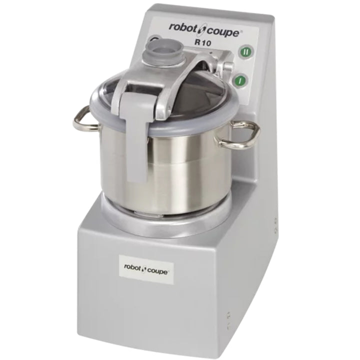 Robot Coupe R10U 2-Speed Stainless Steel Batch Bowl Food Processor with Mini Bowl, 240V, 4 1/2 hp, 11.5 L