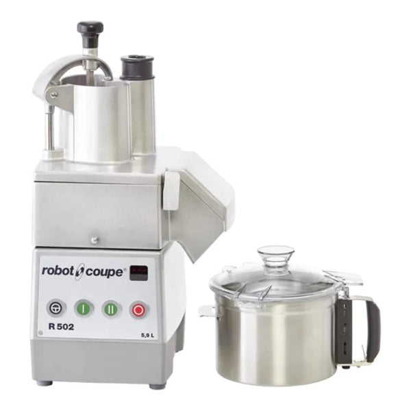 Robot Coupe R502 5.9 L 2-Speed Food Processor with Stainless Steel Bowl & 2 Discs - 240V, 1 1/5 hp