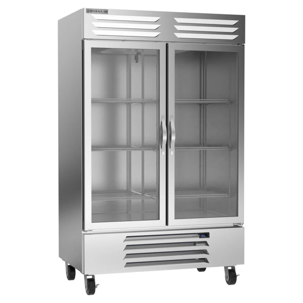 Beverage-Air RB44HC-1G 47" Vista Series 2 Section Glass Door Reach-In Refrigerator 44 Cu. Ft.