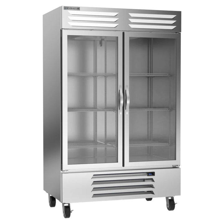 Beverage-Air RB49HC-1G 52" Vista Series 2 Section Glass Door Reach-In Refrigerator 49 Cu. Ft.